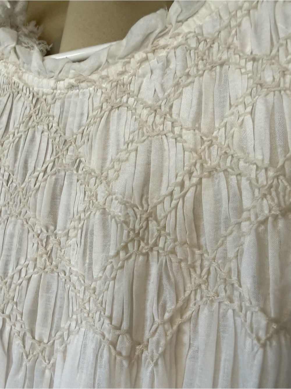 Free People White Babydoll Lace-Trim Mini Dress - Picture 12 of 14
